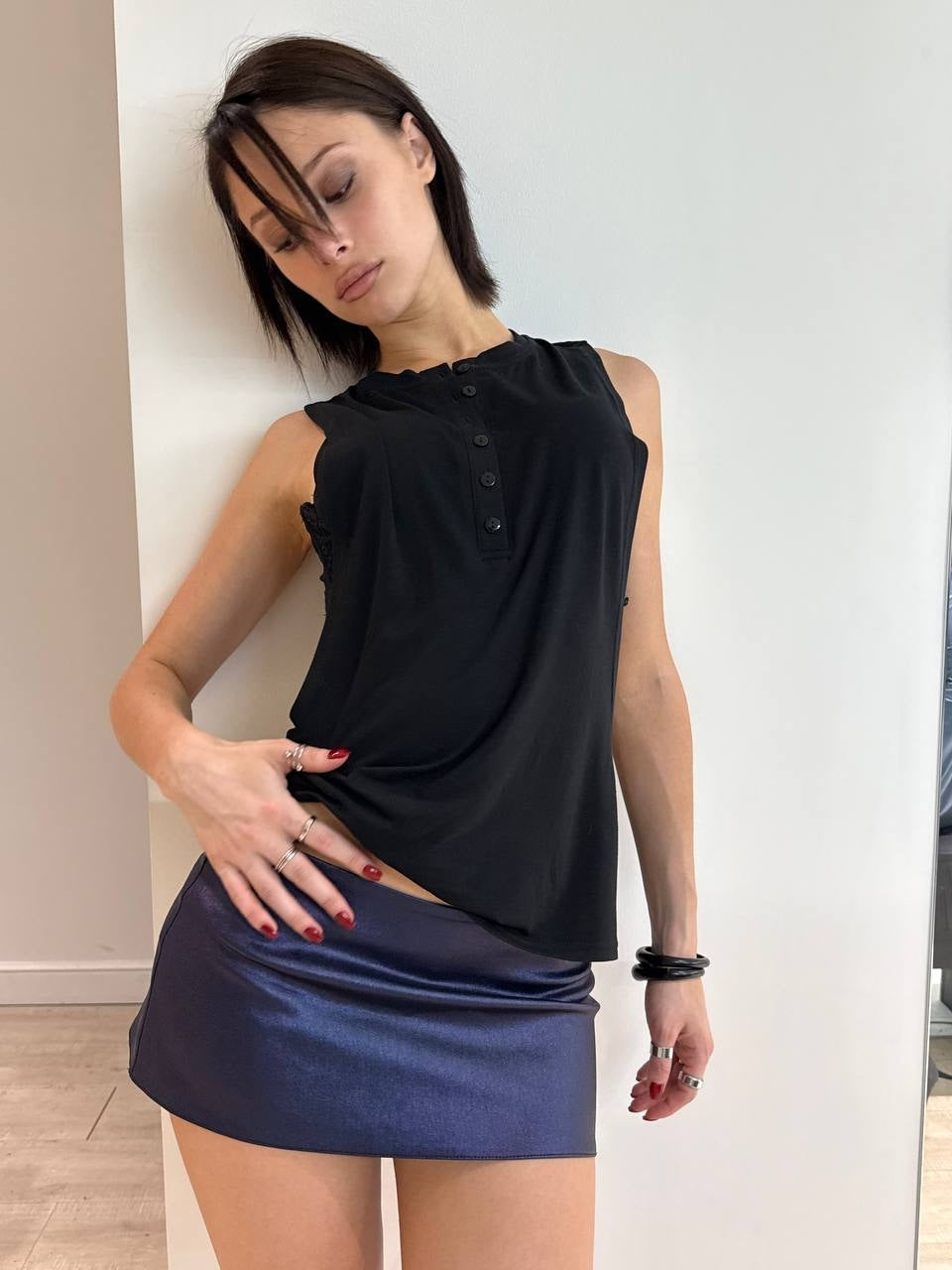 Dark Violet Mini Skirt