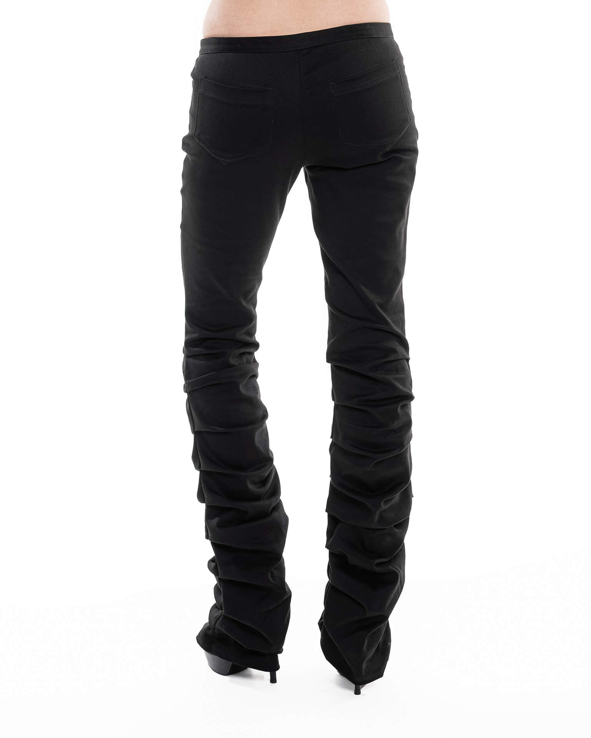 Black draped jeans