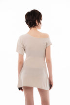 Sand Off Shoulder Dress