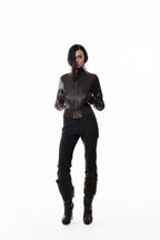 Brown Slim Leather Jacket
