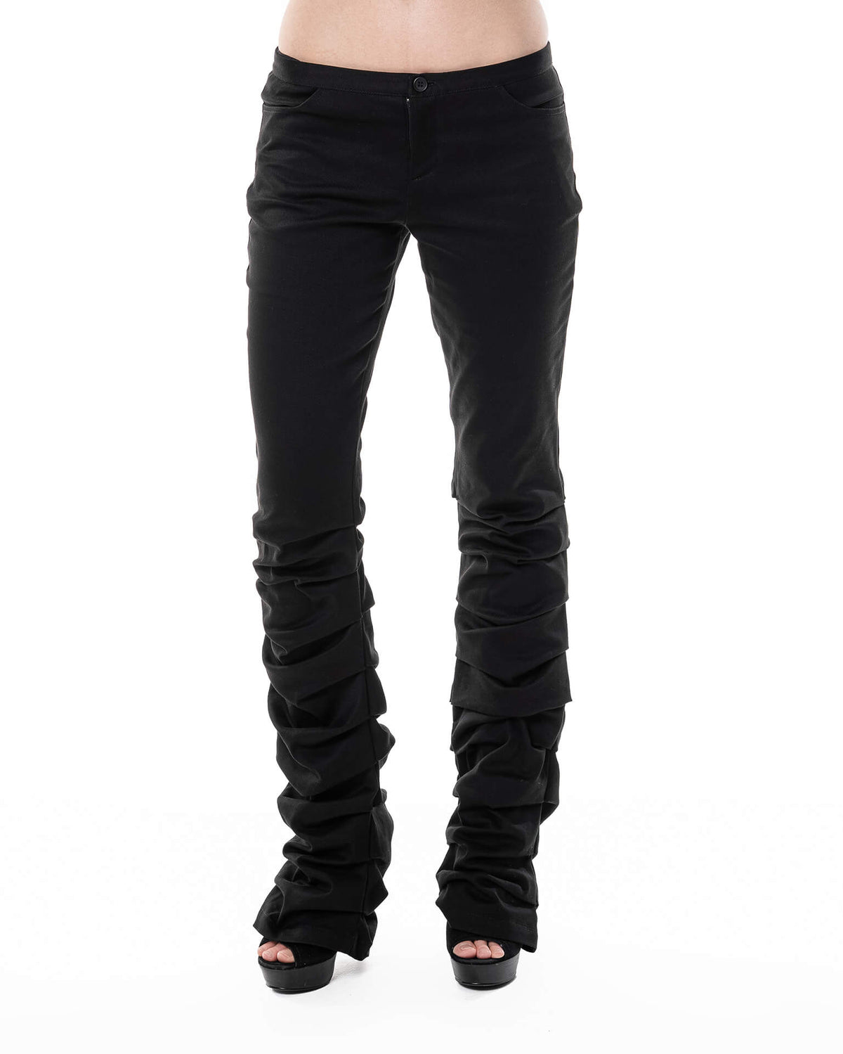 Black draped jeans