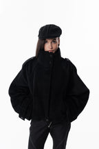 Black High collar coat