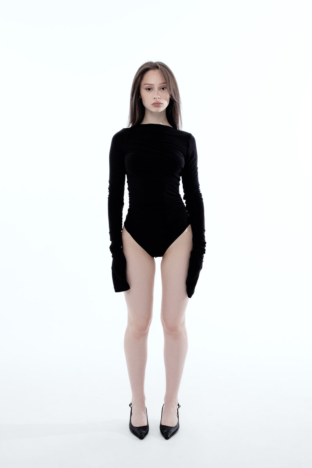 Black Draped bodysuit