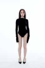 Black Draped bodysuit