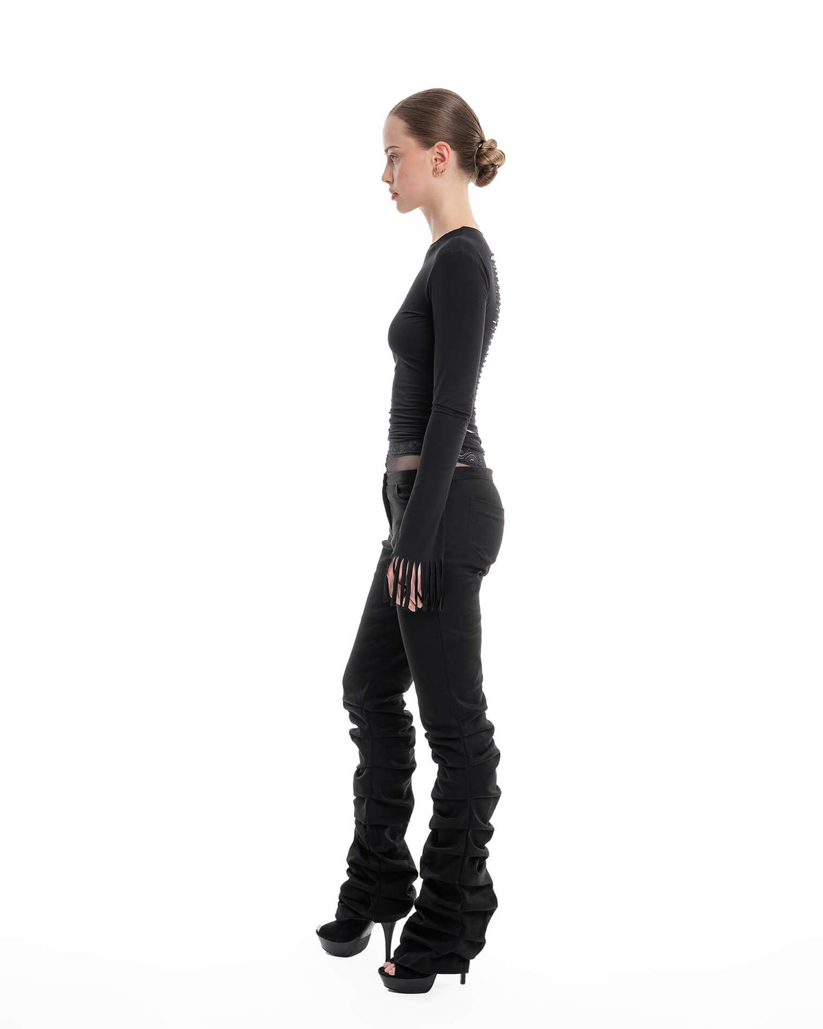 Black draped jeans