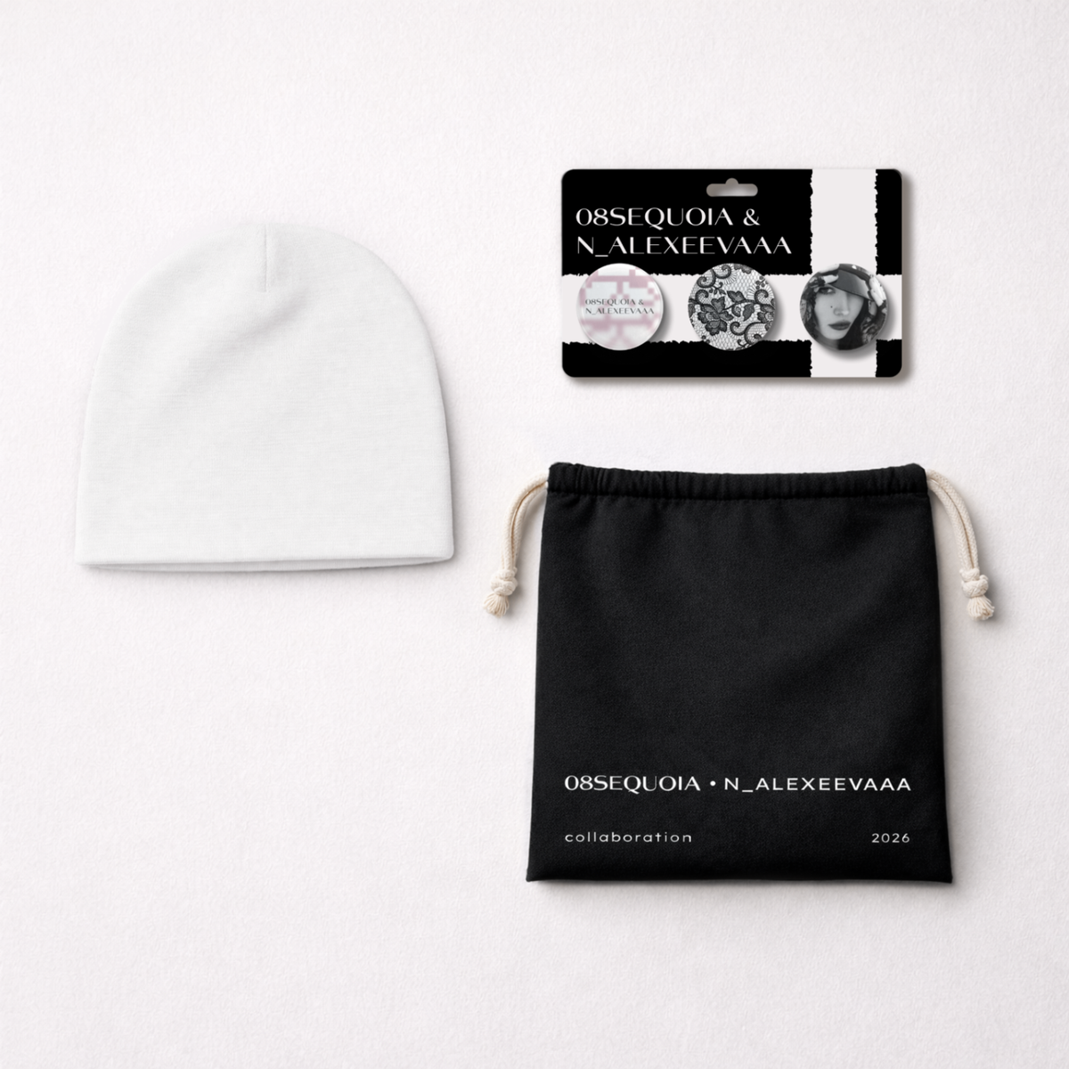 Lace pin beanie × N_ALEXEEVAAA