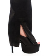 Suede low rise pants