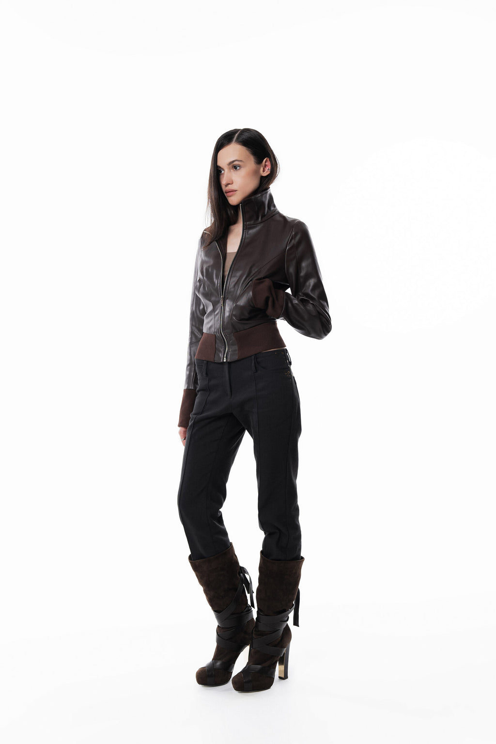 Brown Slim Leather Jacket