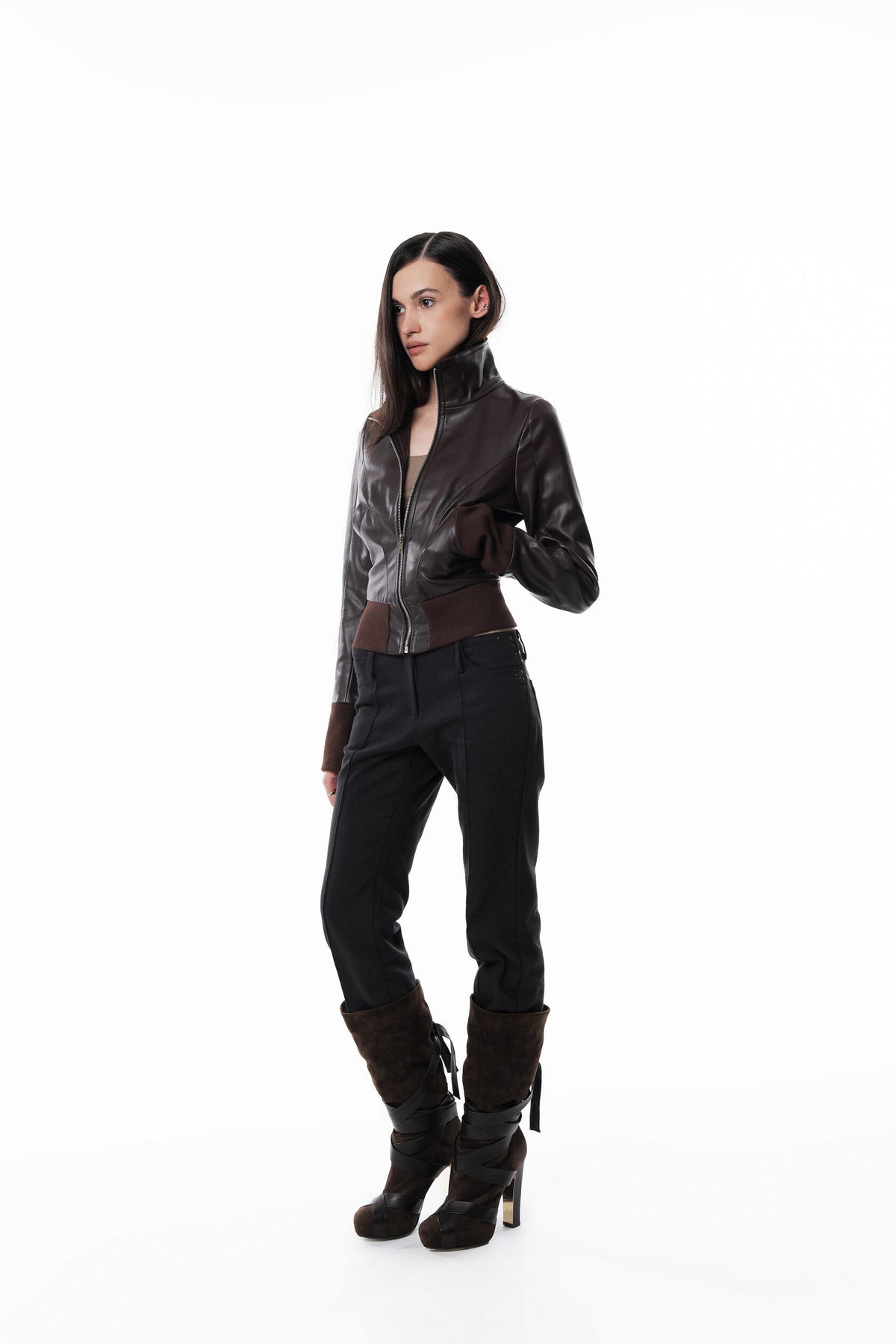 Brown Slim Leather Jacket