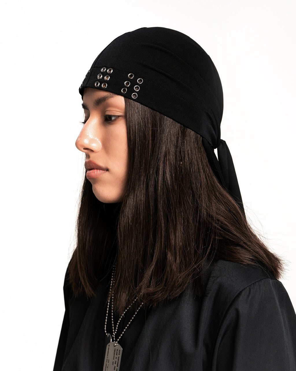 Black Durag with Eyelets