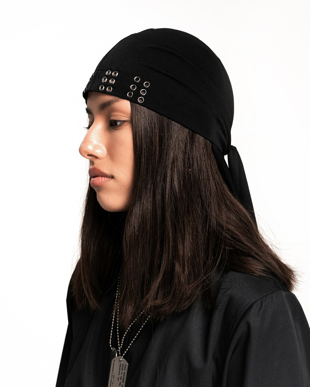 Black Durag with Eyelets
