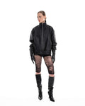 Leather bomber jacket