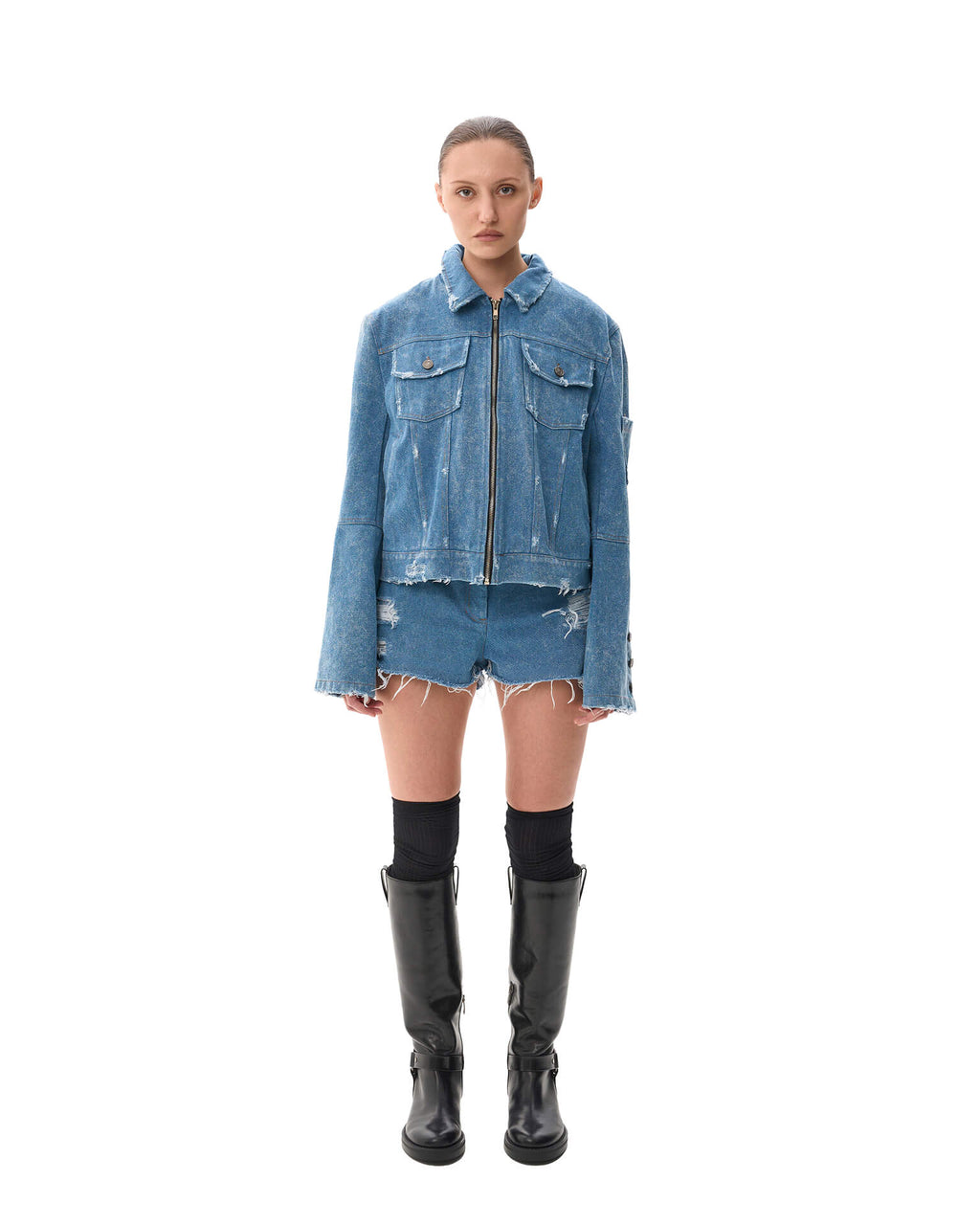 Washed denim jacket