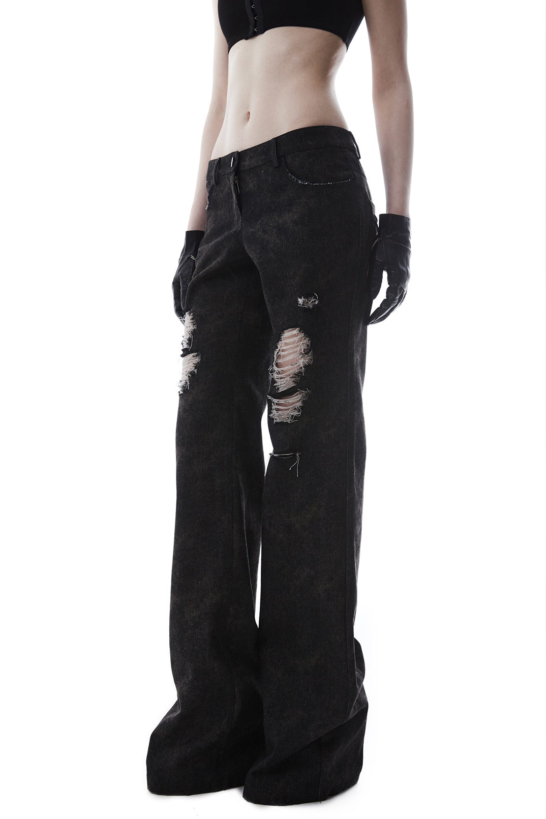 Black Distressed Jeans