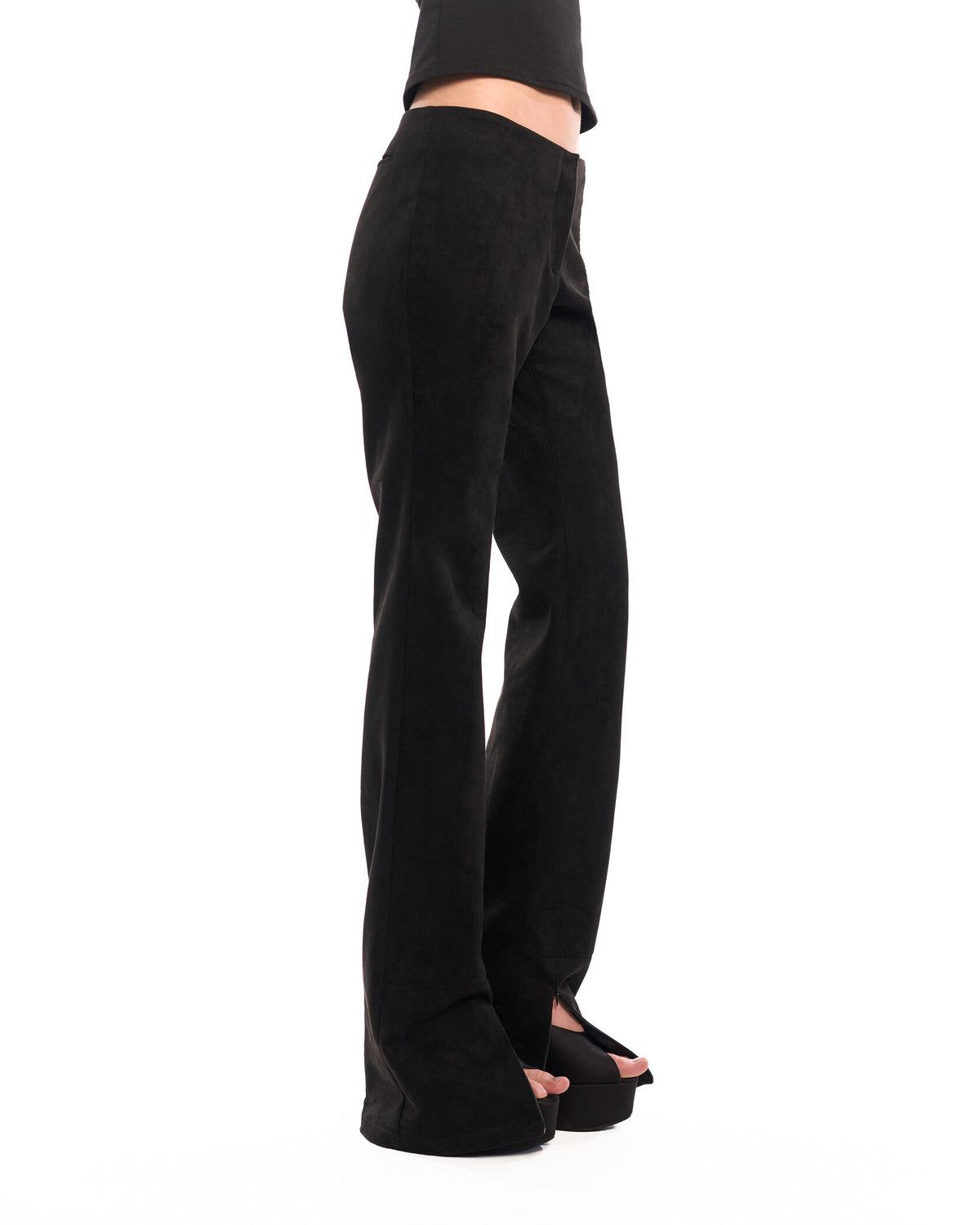 Suede low rise pants