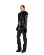 Fur leather jacket