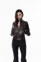 Brown Slim Leather Jacket