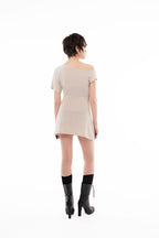 Sand Off Shoulder Dress