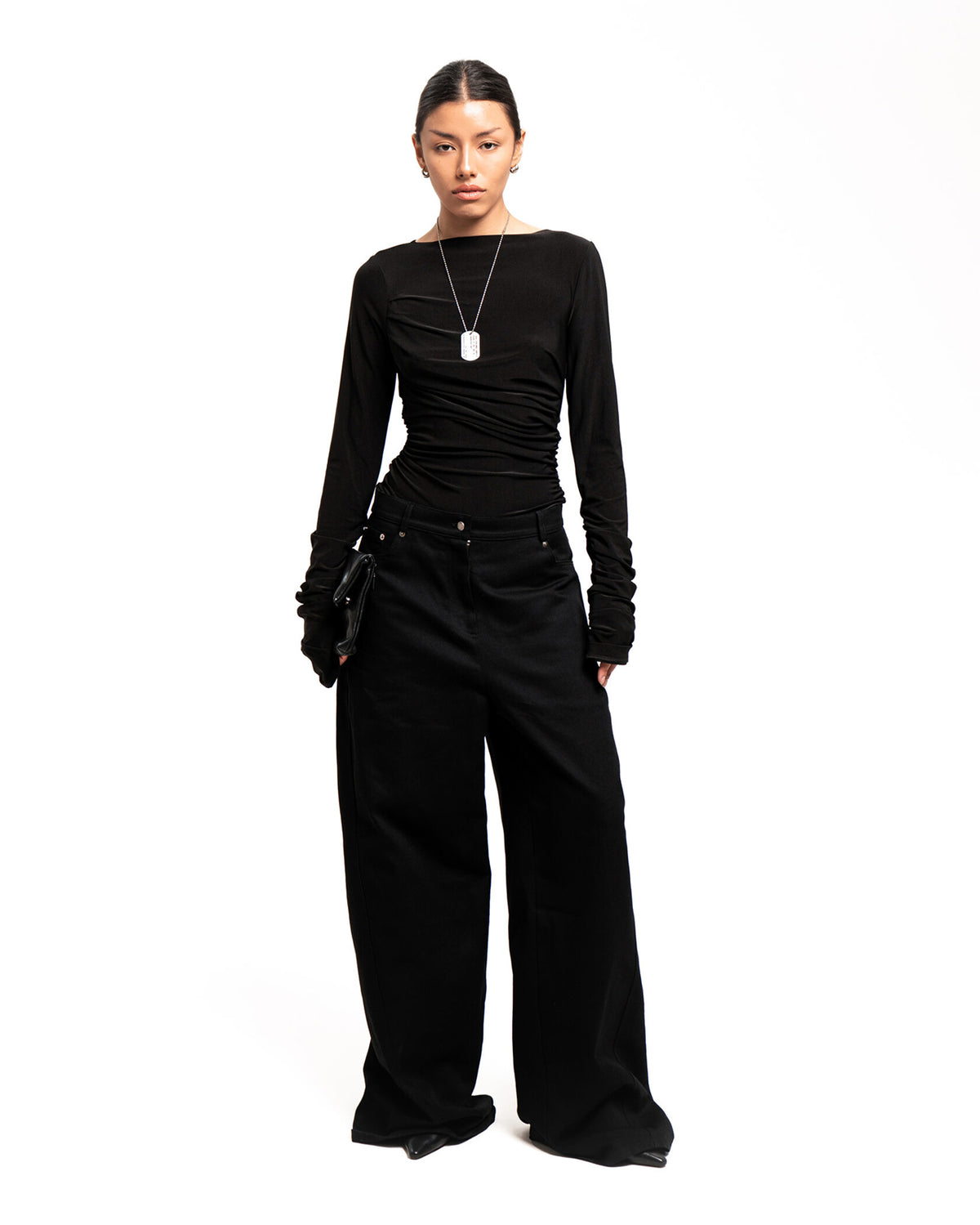 Black Draped bodysuit