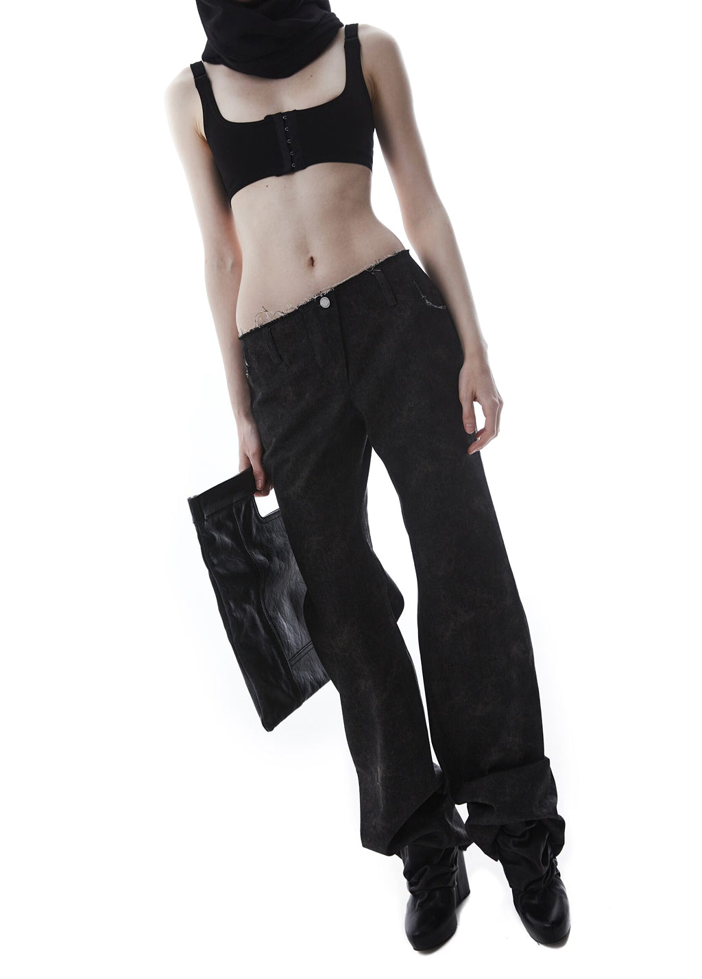 Black Raw Edges Jeans