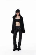 Black High collar coat
