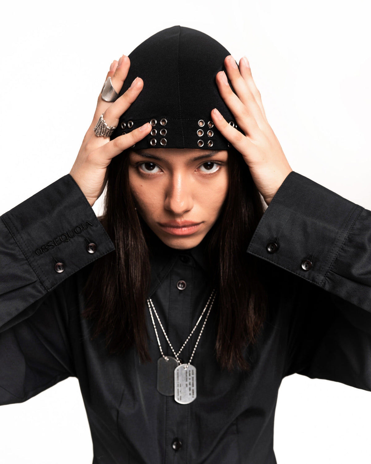 Black Durag with Eyelets