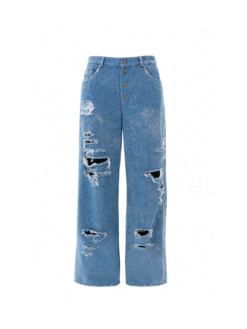 Washed distressed denim