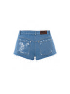 Washed distressed shorts