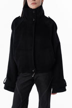 Black High collar coat