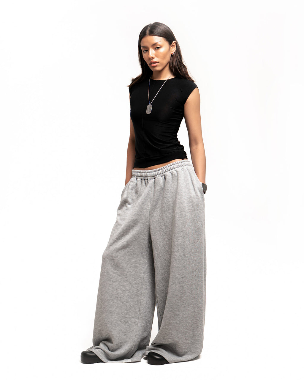 Gray Wide Pants