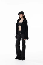 Black High collar coat