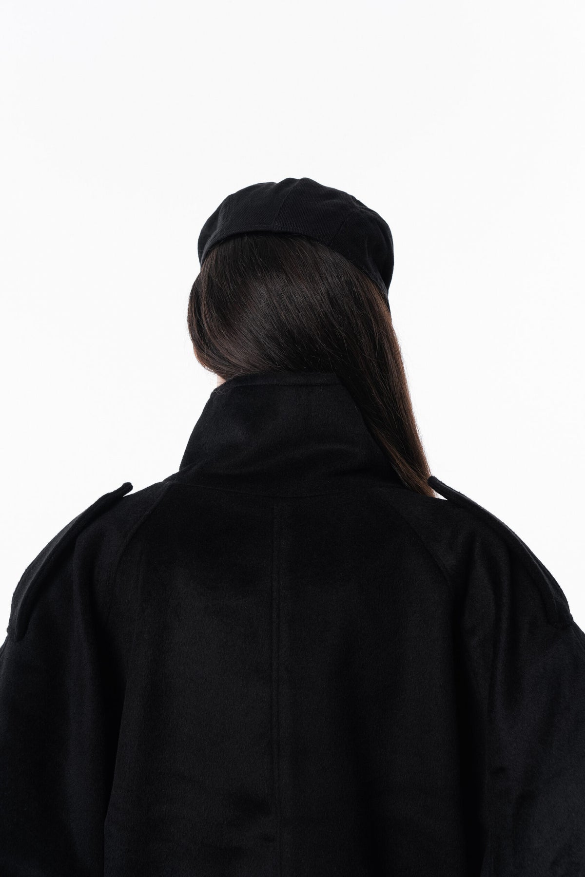 Black High collar coat
