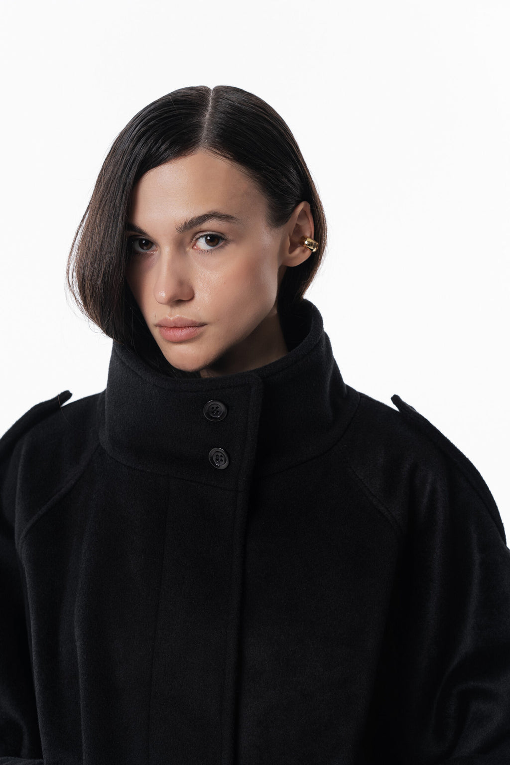Maxi high collar coat