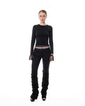 Black draped jeans