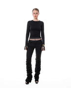 Black draped jeans