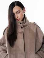 Beige High collar coat