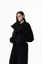 Maxi high collar coat