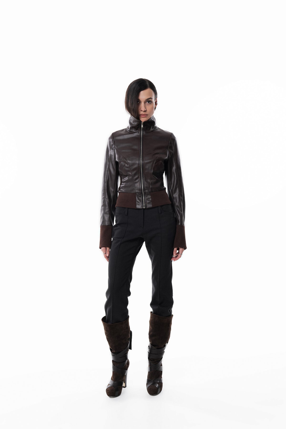 Brown Slim Leather Jacket
