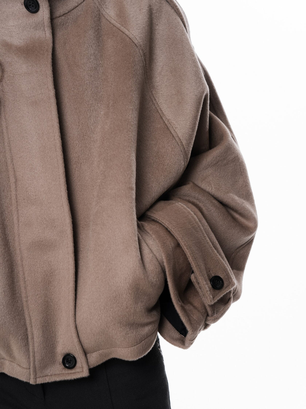 Beige High collar coat