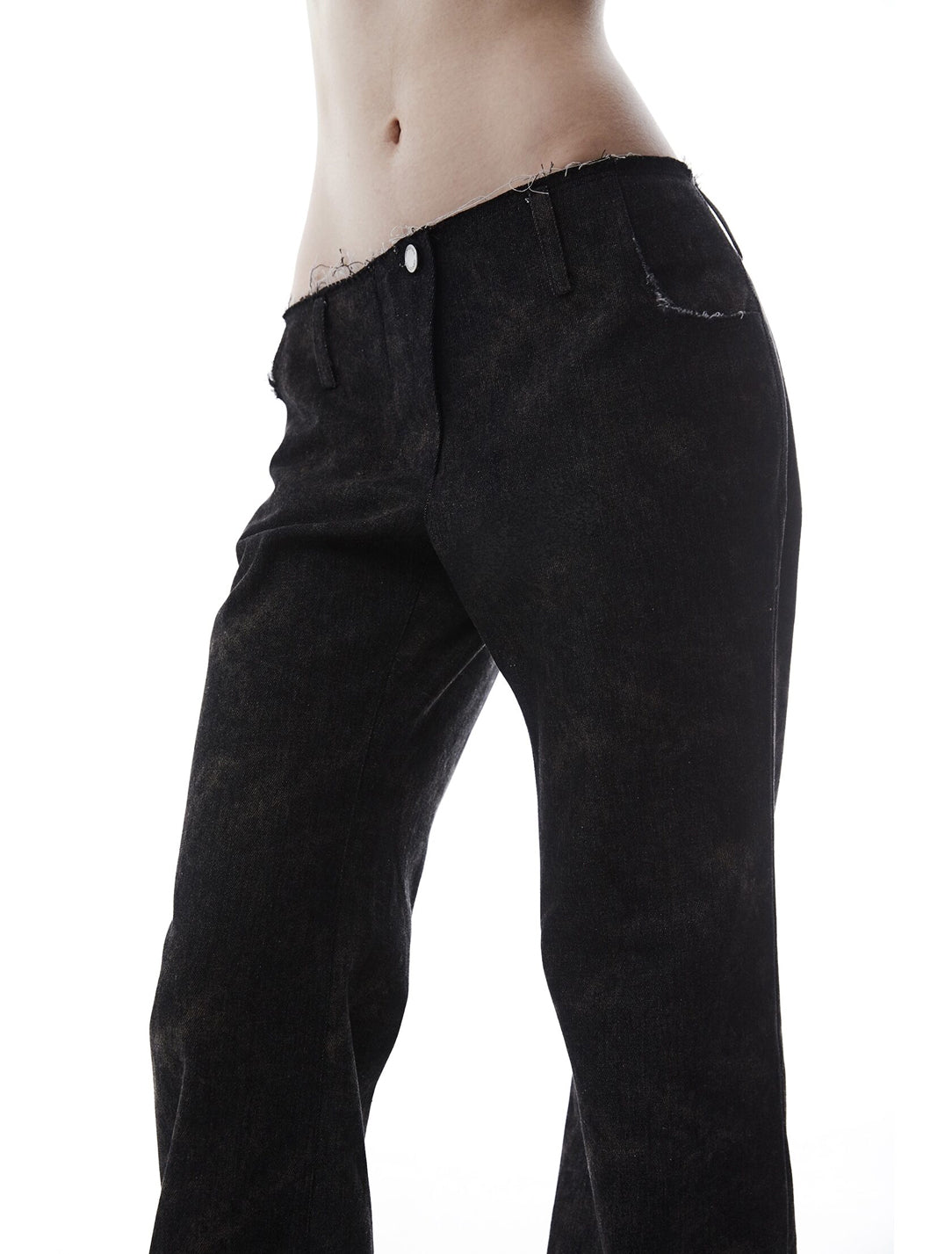 Black Raw Edges Jeans