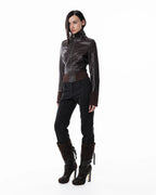 Brown Slim Leather Jacket