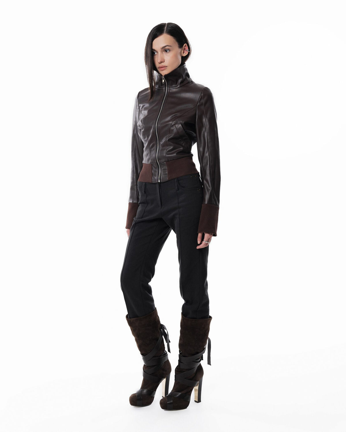 Brown Slim Leather Jacket