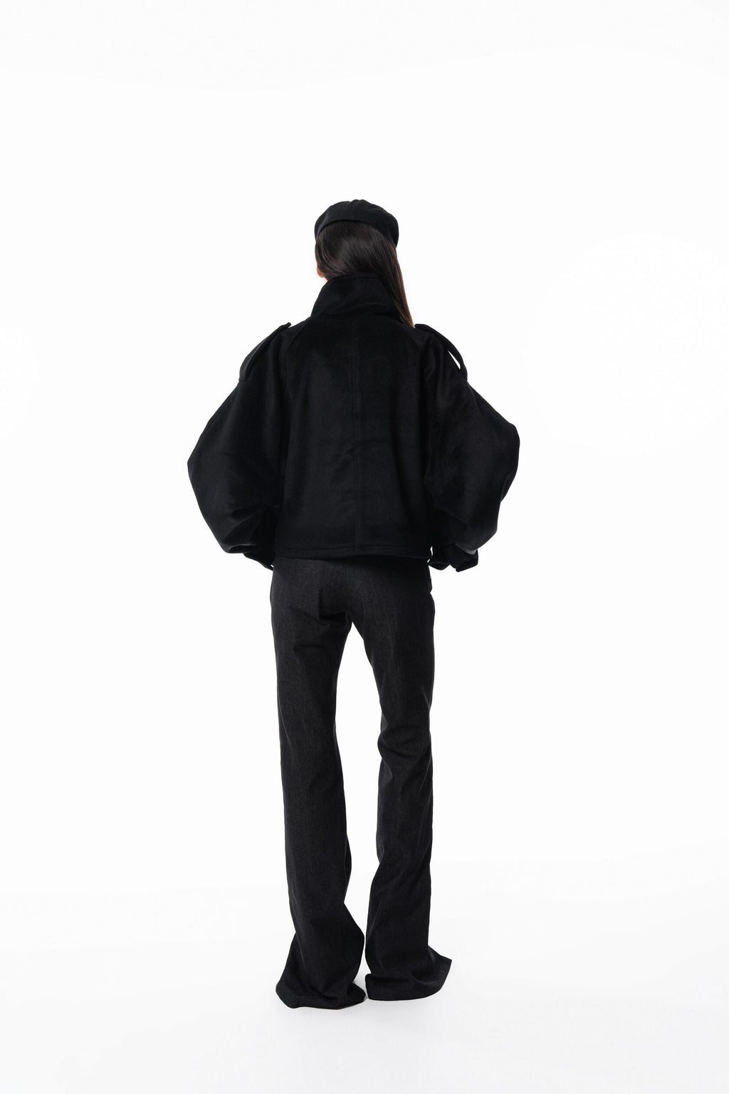 Black High collar coat