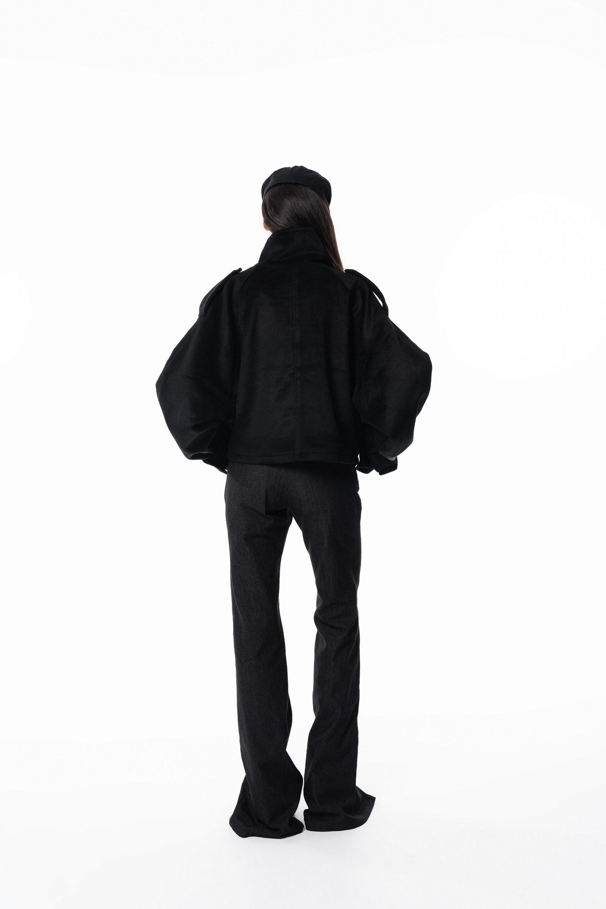 Black High collar coat