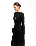 Black Draped bodysuit
