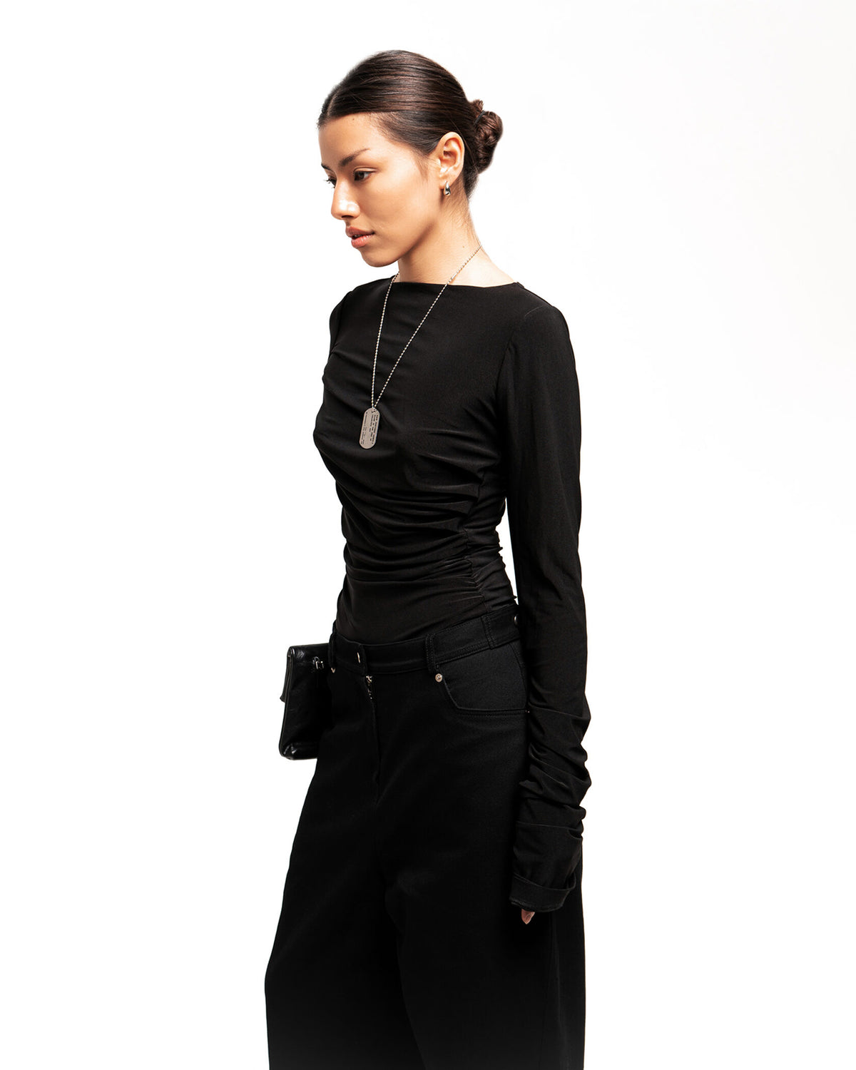 Black Draped bodysuit