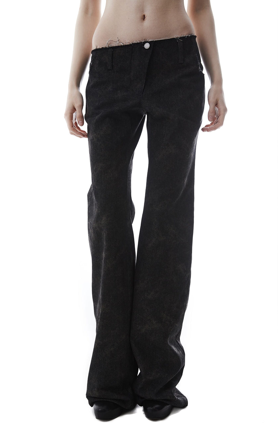 Black Raw Edges Jeans
