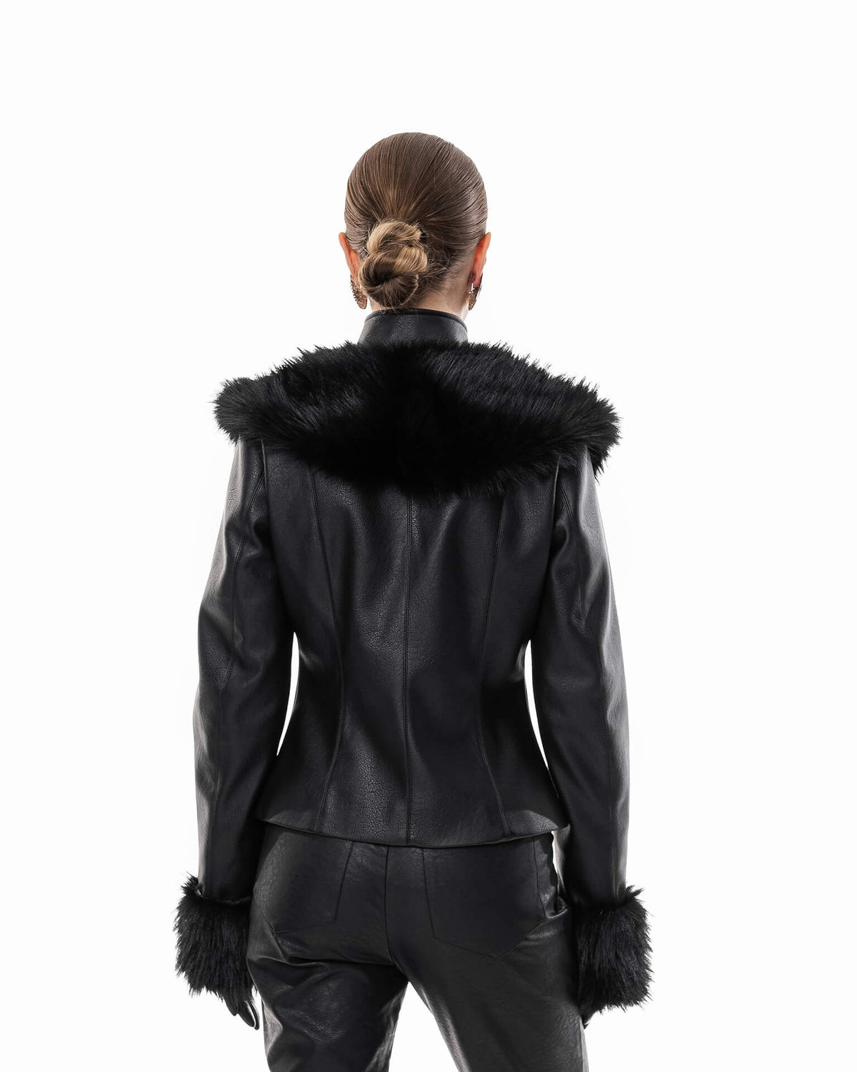 Fur leather jacket