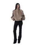 Beige High collar coat