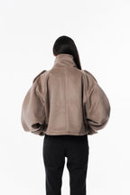 Beige High collar coat